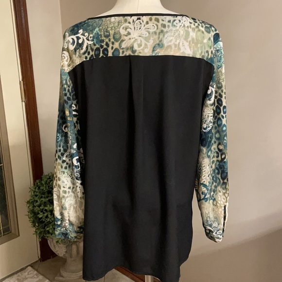 CHICO’S women’s long sleeve scoop neck tunic. Dressy casual, flowy, size XL - Picture 5 of 8